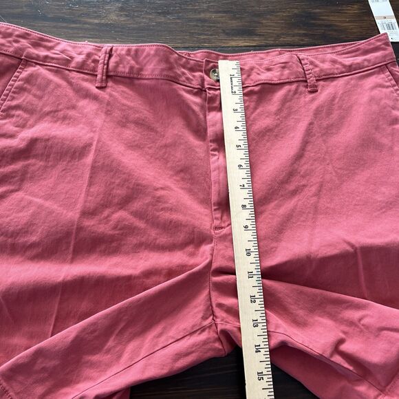 IZOD Chino Shorts Men's 42 Red Saltwater Wash Classic 9.5" Flat Front New $62 - Picture 9 of 9